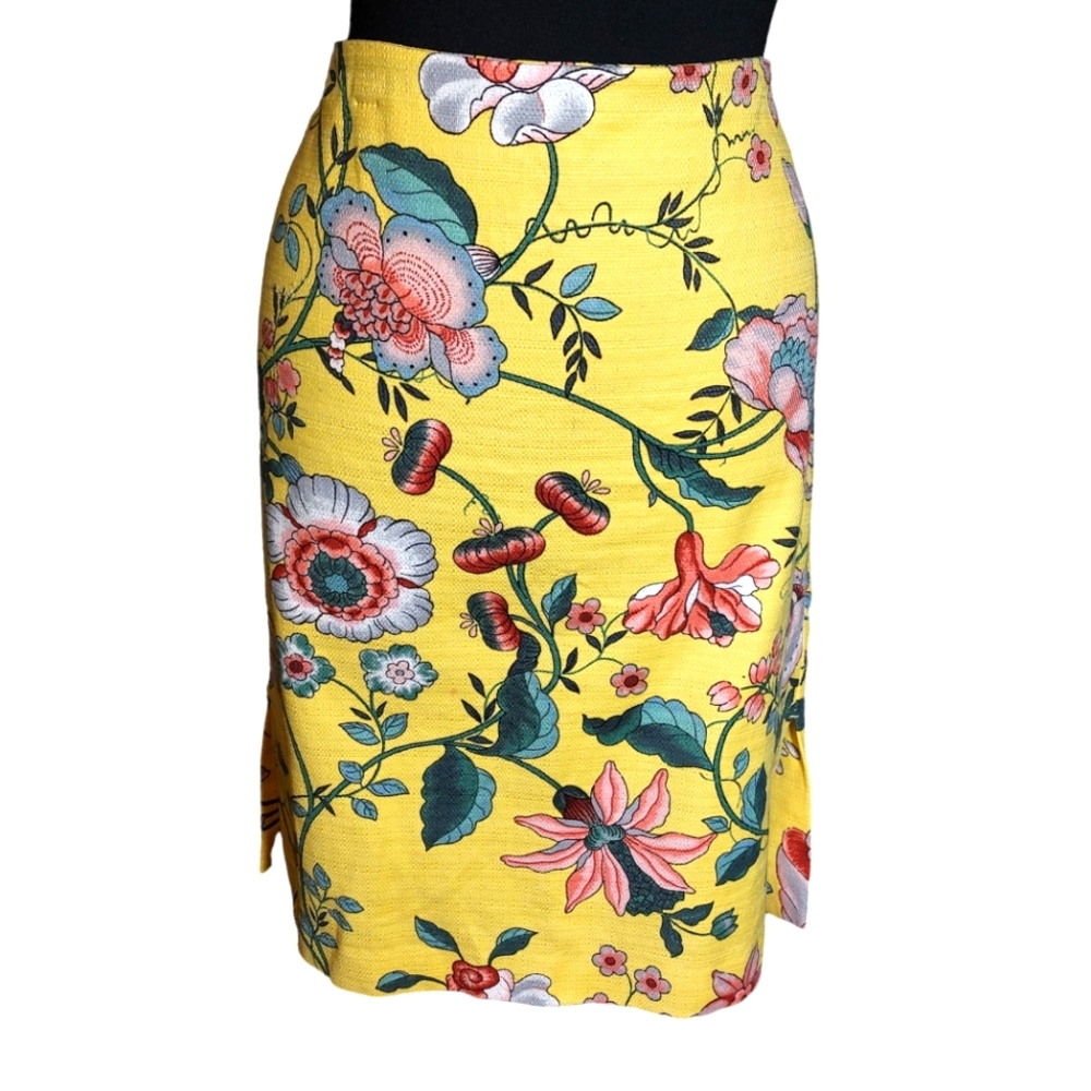 Loft Outlet Women's Yellow Floral Print Pencil
